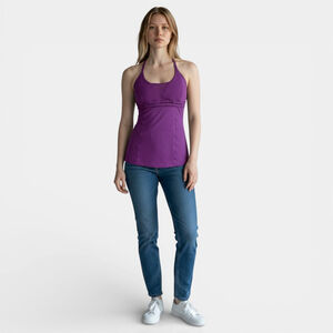 LULULEMON Top Women Size 6 Small Purple Dignity Tank Halter Open Back Strappy